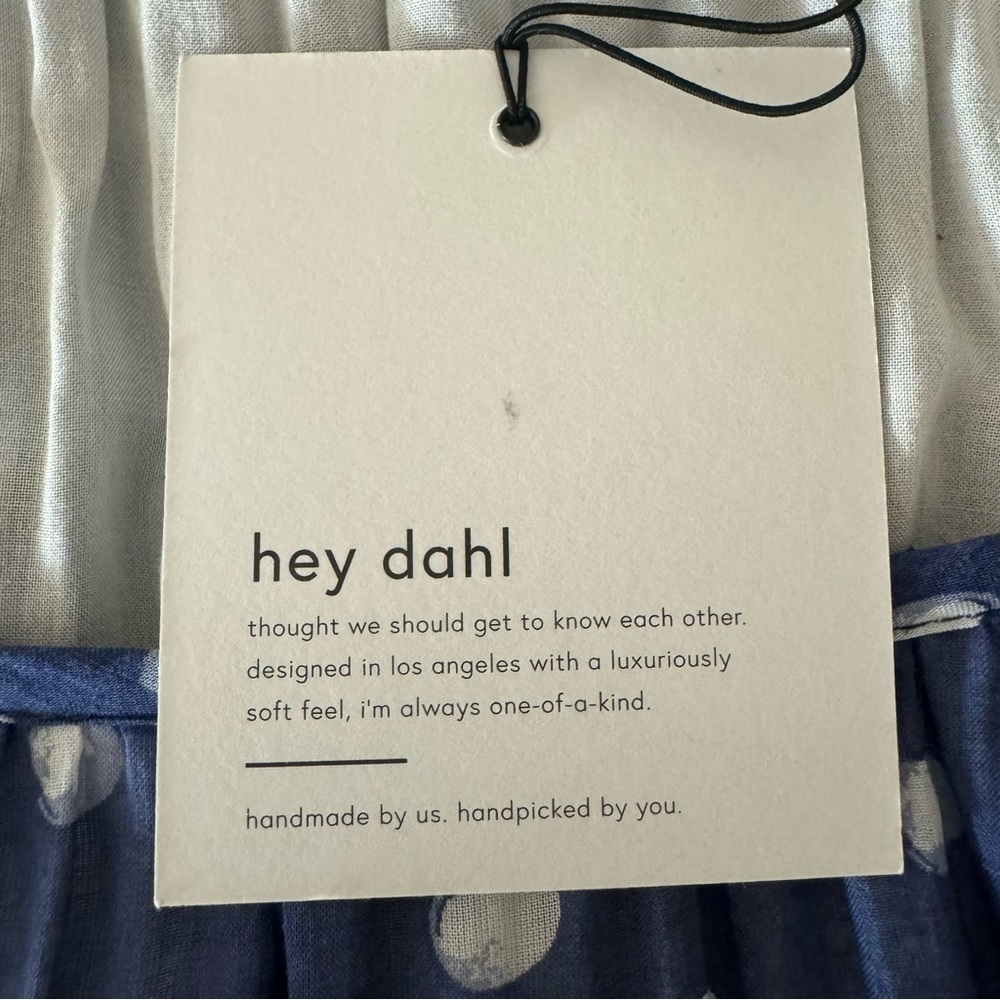 NWT BELLA DAHL Polka Dot Print Shirred Halter Dress In Navy Size Small - Picture 5 of 16